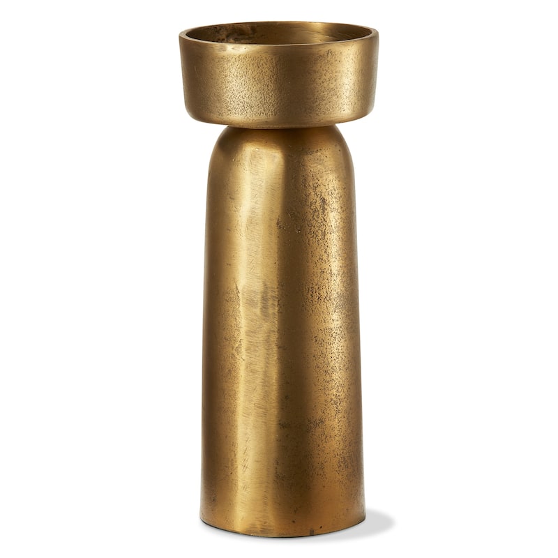 Knoll Pillar Holder Tall - Antique Brass Gold