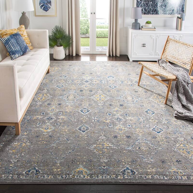 SAFAVIEH Evoke Tila Vintage Boho Shabby Chic Rug - 8' x 10' - Dark Grey/Yellow