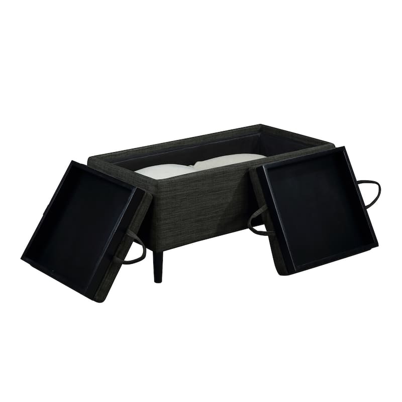 Convenience Concepts Designs4Comfort Magnolia Storage Ottoman with Reversible Trays
