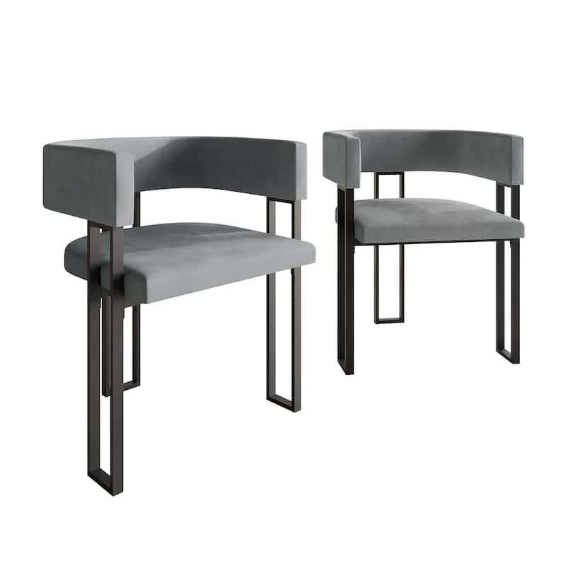 CraftPorch 2 Pieces Contemporary Dining Chair Set - Light Grey