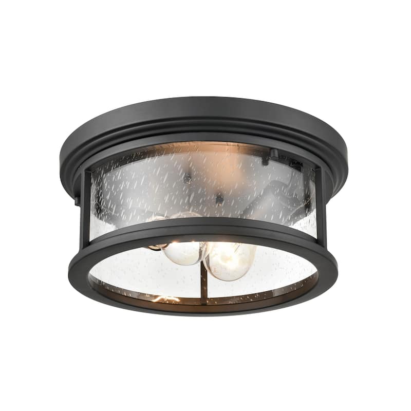 Millennium Lighting Bresley 2 Light 12" Wide Outdoor Flush Mount Drum