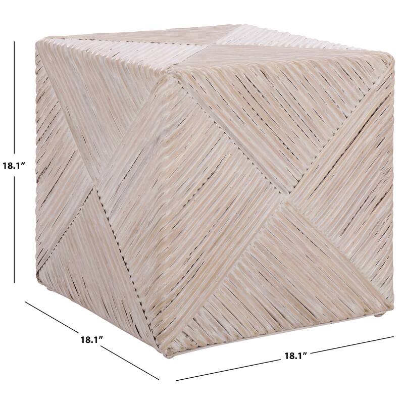 SAFAVIEH Couture Wyn rose Woven Split Rattan Ottoman