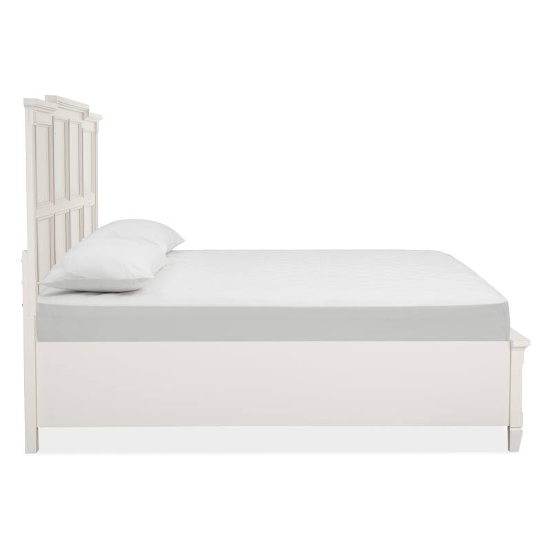 Magnussen Home Willowbrook Egg Shell White With Slight Rub Through Panel Storage Bed