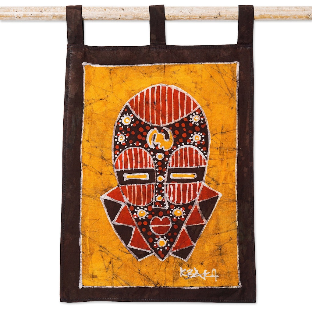Novica Handmade Golden Silence Cotton Wall Hanging