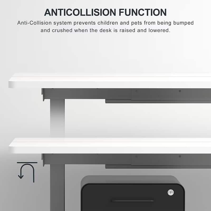 Electric Adjustable Standing Desk, 55x28-inch Home Office Workstation