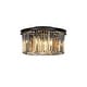 preview thumbnail 6 of 4, 9-Lights Modern 20" Matte Black 2-Tier Round Fringe Crystal Flush Mount Black