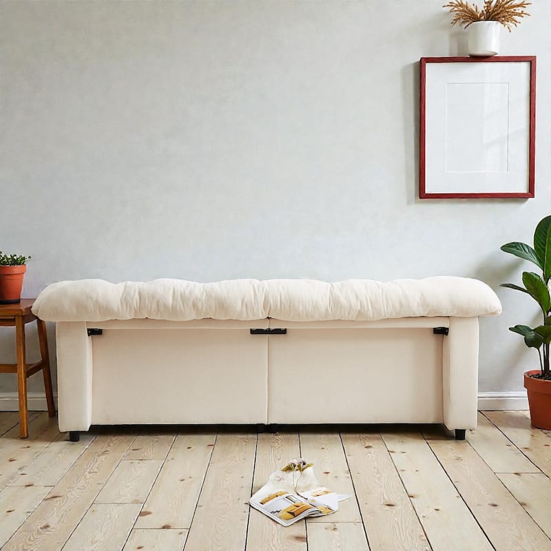 94.8" Chenille Deep Seat Sofa, Modern Cloud-Like Upholstered 3-Seater Couch for Living Room, Bedroom, Office & Apartments