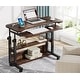 preview thumbnail 4 of 14, Portable Desk with Power Outlets Brown