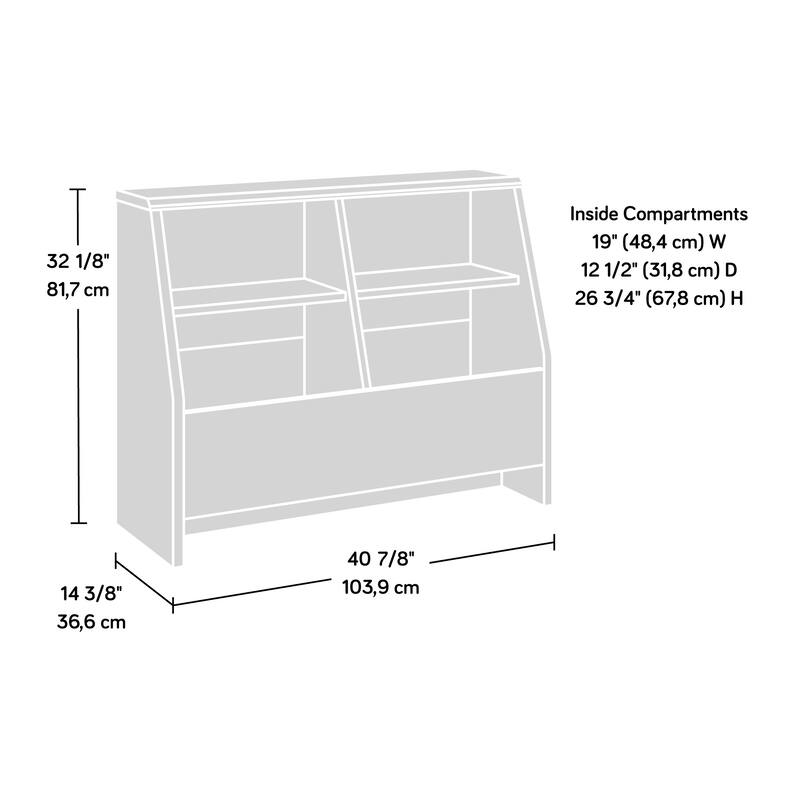 Engineered Wood Mid-Century Modern Bookcase, Brown - 40.91"W x 14.41"D x 32.17"H