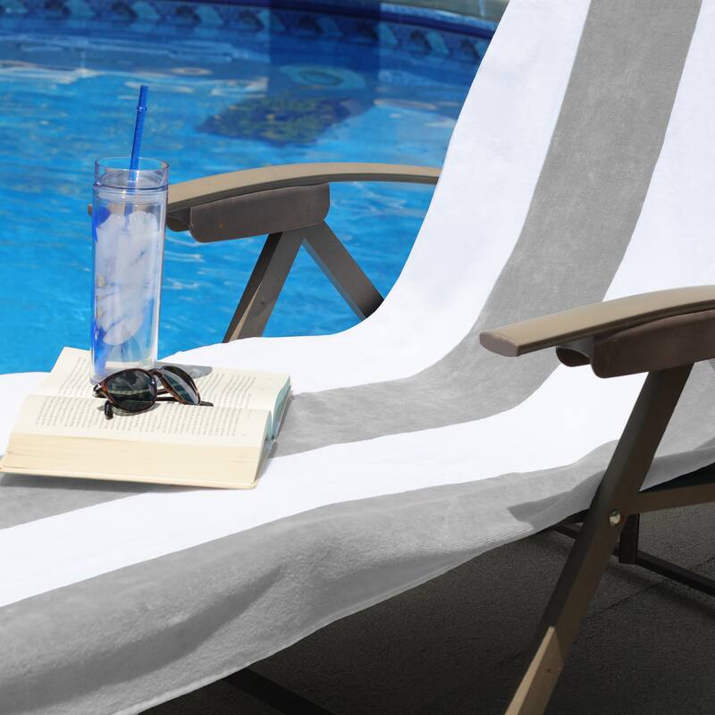 Superior Cotton Cabana Stripe Standard Size Towel/ Chaise Lounge Chair Cover