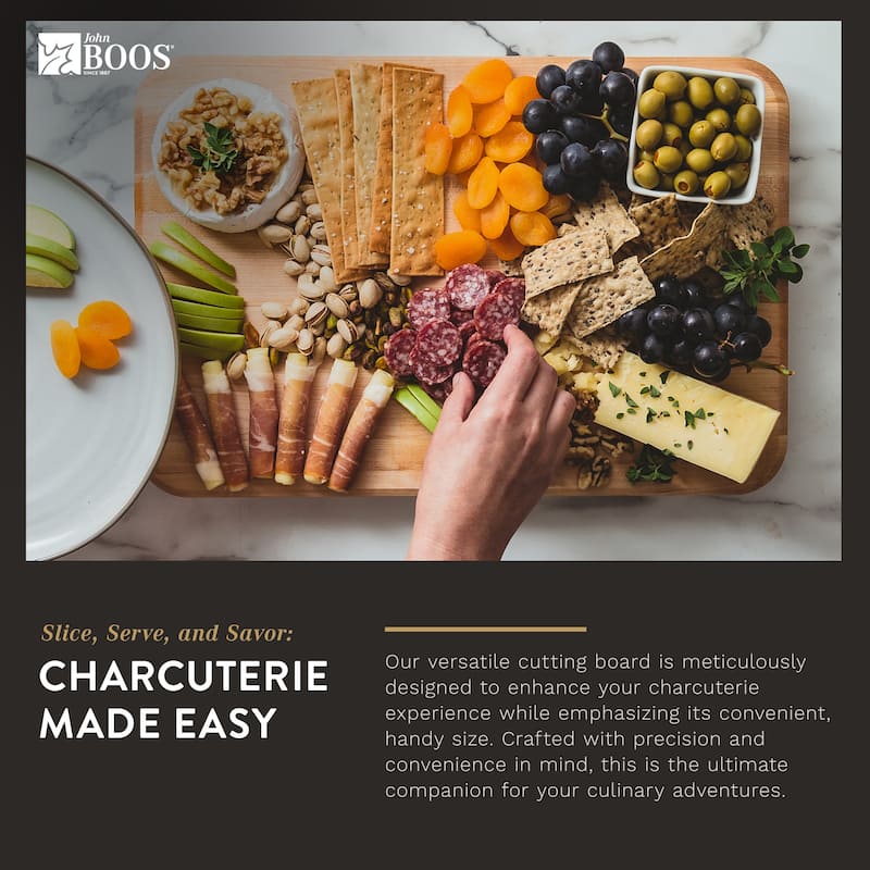 John Boos Maple Wood Edge Grain Reversible Cutting Board, 18 x 12 x 1.25 Inches - 18"L x 12"W