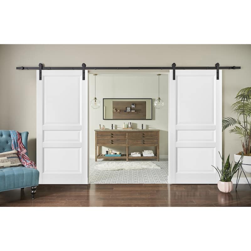 Sliding Double Barn DoorsHardware / Lucia 31 White