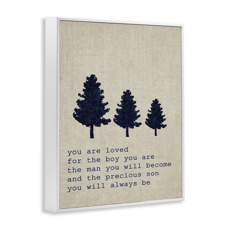 Stupell 'You are Loved Son Trees' Framed Giclee Texturized Art
