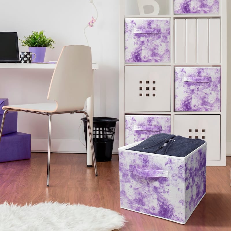 Sorbus Cube Storage Bins (4-Pack, Tie-Dye Purple)