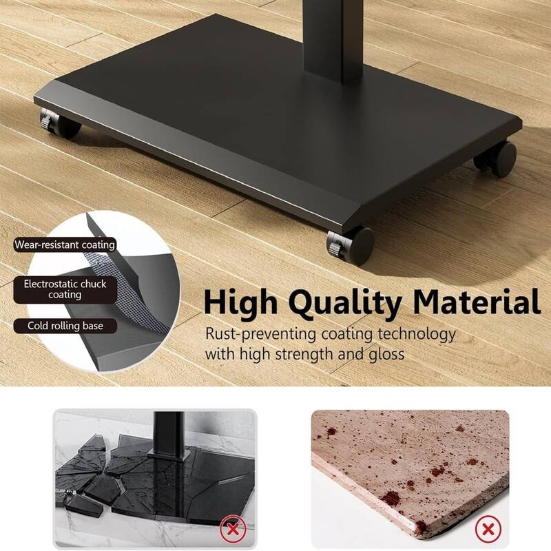 Hand Crank Lift TV Stand with Wheels