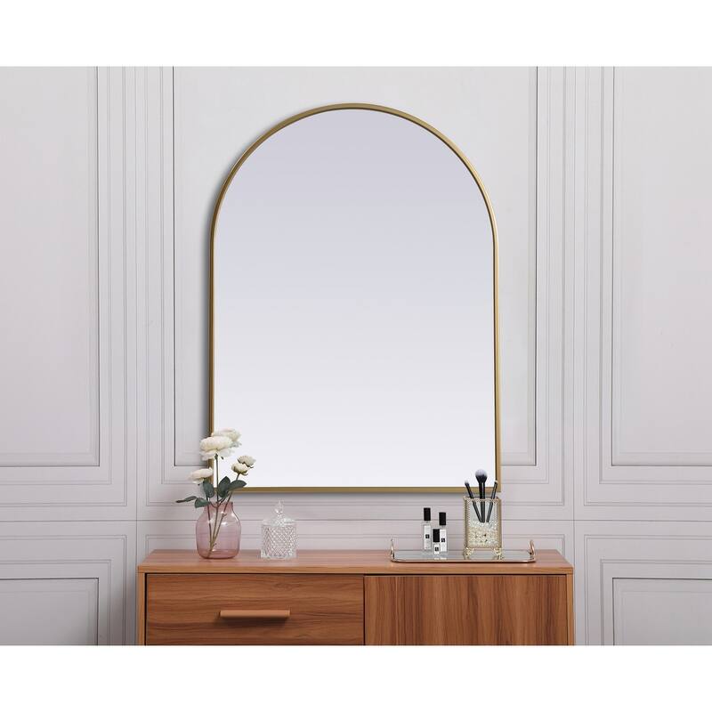 Indigo Home Metal Frame Arch Mirror 27x36 Inch