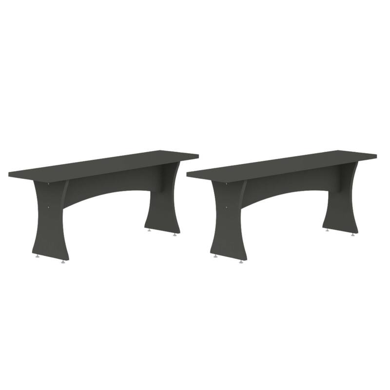 Manhattan Comfort Coney Mid-Century Modern Dining Bench Set of 2