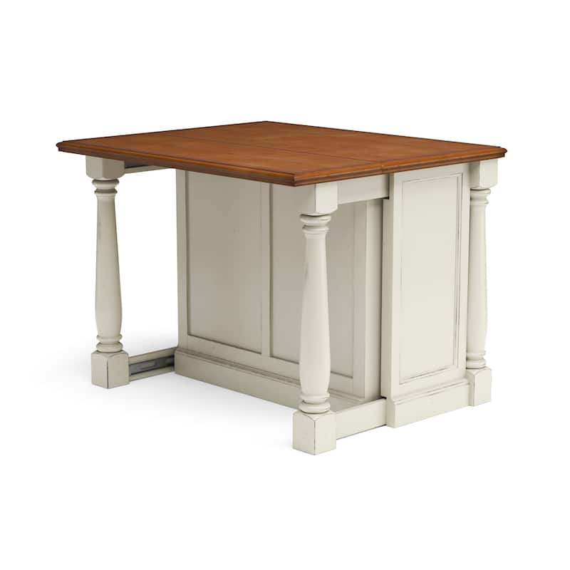 Monarch Off-White Wood Kitchen Island by Homestyles - 48" x 36" x 25"