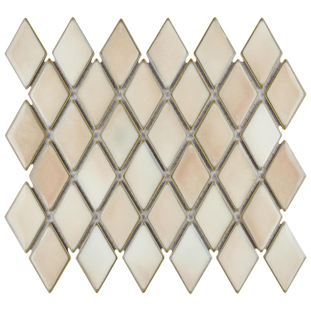 Merola Tile Hudson Kite Truffle 10-1/8" x 11-3/4" Porcelain Mosaic Floor and Wall Tile