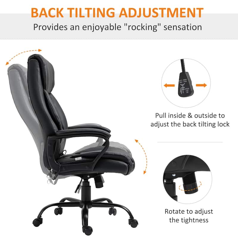 Vinsetto Massage Office Chair, High Back Executive Office Chair with 6-Point Vibration, Adjustable Height, Swivel Seat
