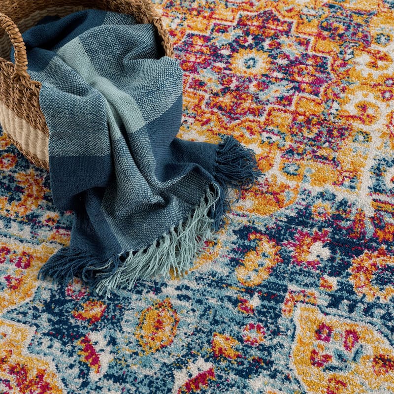 Hauteloom Istanbul Collection Vintage Oriental Traditional Medallion Area Rug