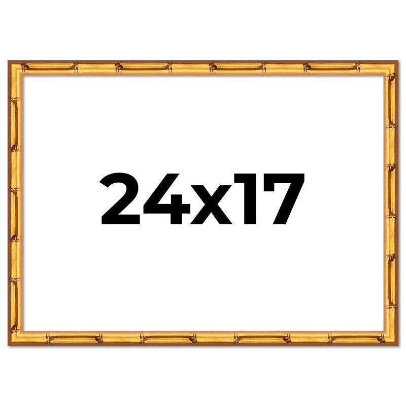 24x17 Frame Gold Bamboo Picture Frame Modern Photo Frame Includes UV Acrylic Shatter Guard Front Acid Free Foam Backing Board