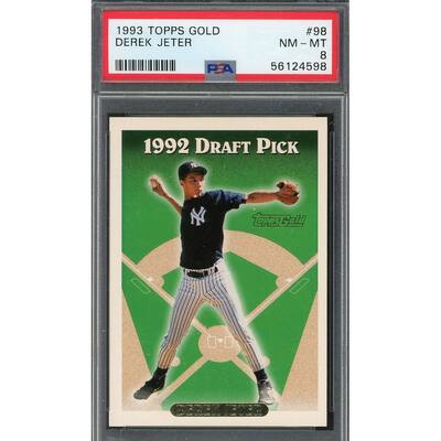 Derek Jeter 1993 Topps Gold Baseball Rookie Card RC #98 Graded PSA 8 - 8'6" x 11'6"