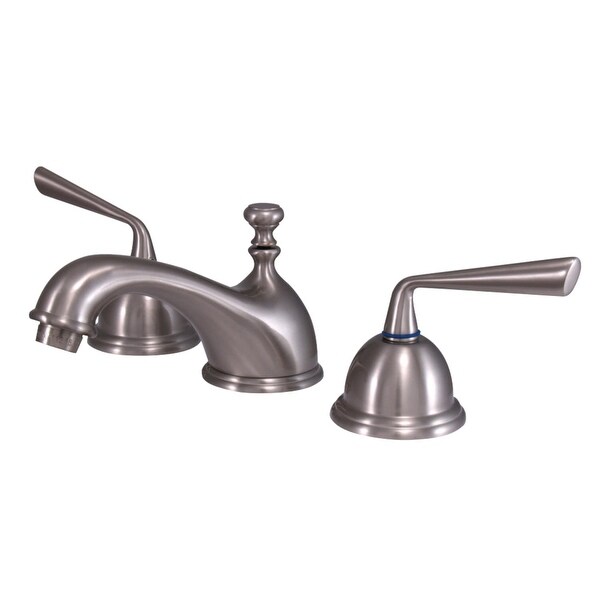Kingston Brass KS396.ZL Silver Sage 1.2 GPM Widespread Bathroom Faucet with Pop-Up Drain Assembly and Metal Handles