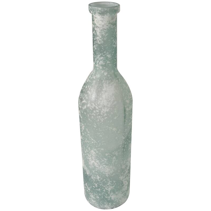 Clear Recycled Glass Handmade Frosted Spanish Bottle Decorative Vase