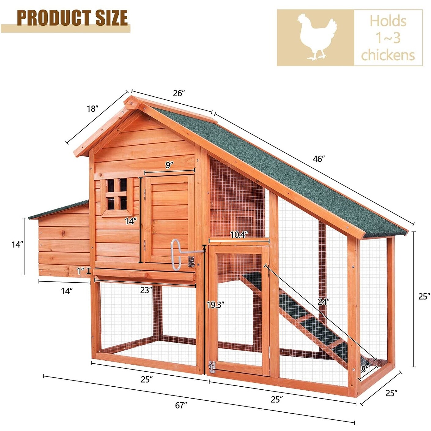 Kinpaw Chicken Coop 67undefined Hen House Outdoor Small Kinpaw Chicken Coop 67undefined Hen House Outdoor Small