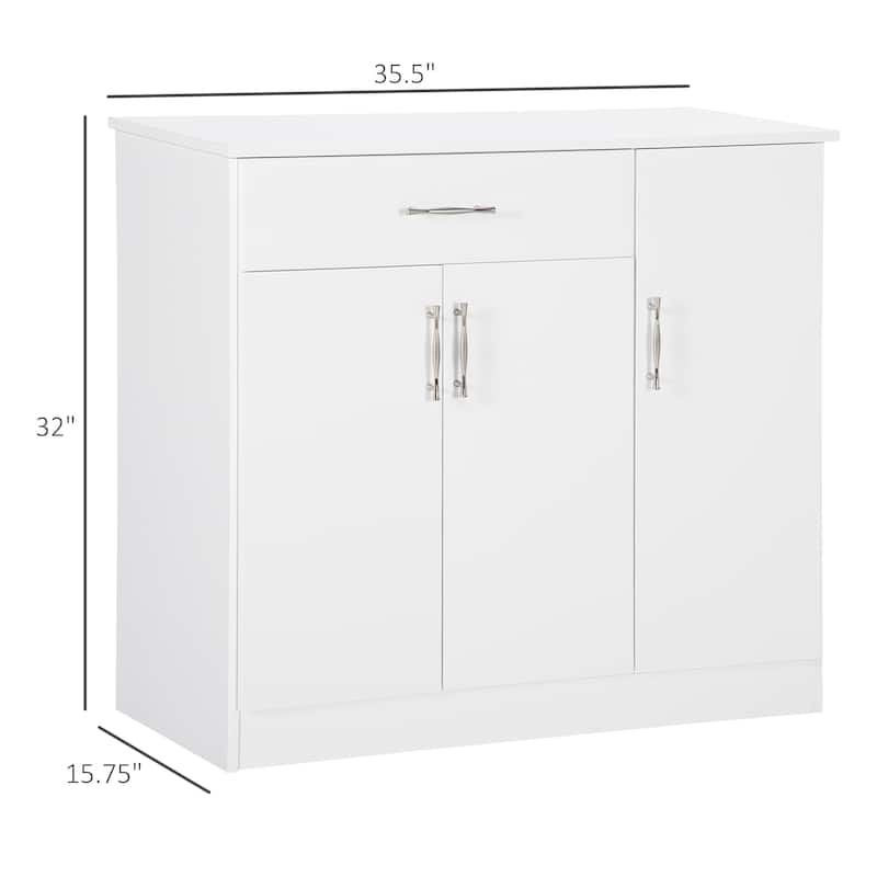 HOMCOM Modern Kitchen Sideboard, Buffet Table with Adjustable Shelves