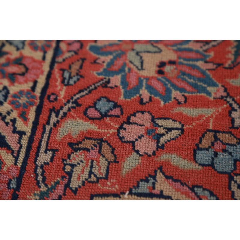 Hand Knotted Oriental 100% Wool Carpet Traditional Floral Brown Tabriz Area Rug - 13' 5'' X 9' 9''