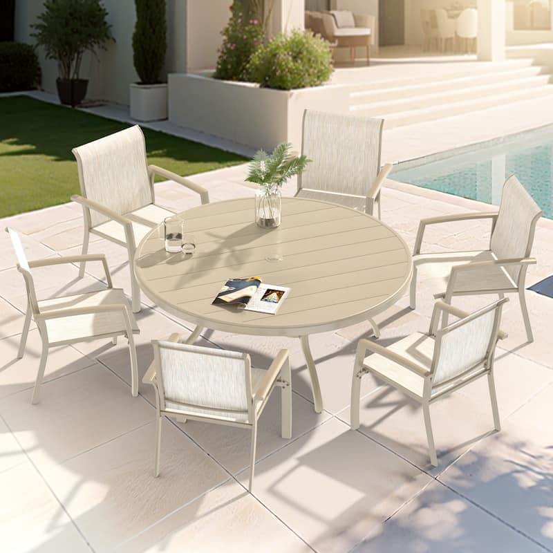 Garden Patio Chairs Set of 2, All Weather Metal Outdoor Dining Chairs, Garden, Poolsides