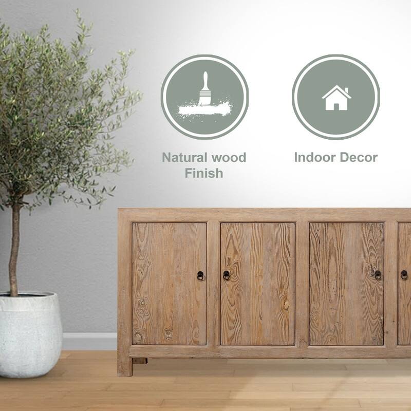 Capri Sideboard With 4 Doors, Weathered Pinewood 86.6x18.9x39.8H