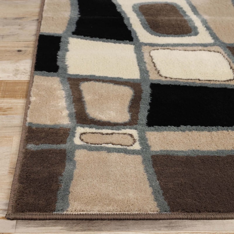 Superior Geometric Modern Patchwork Polypropylene Indoor Area Rug