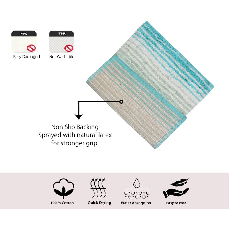 Gradiation Collection Absorbent Cotton Machine Washable Bath Rug