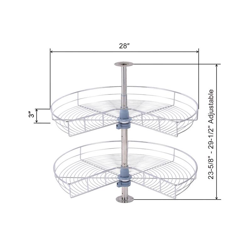 Dowell Lazy Susan 28" Diameter - 270 Degree Double Rack Stainless Steel