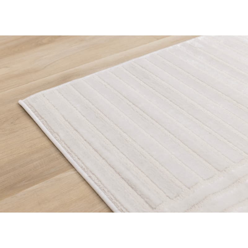 Leonardo White Grey Modern Lines Area Rug