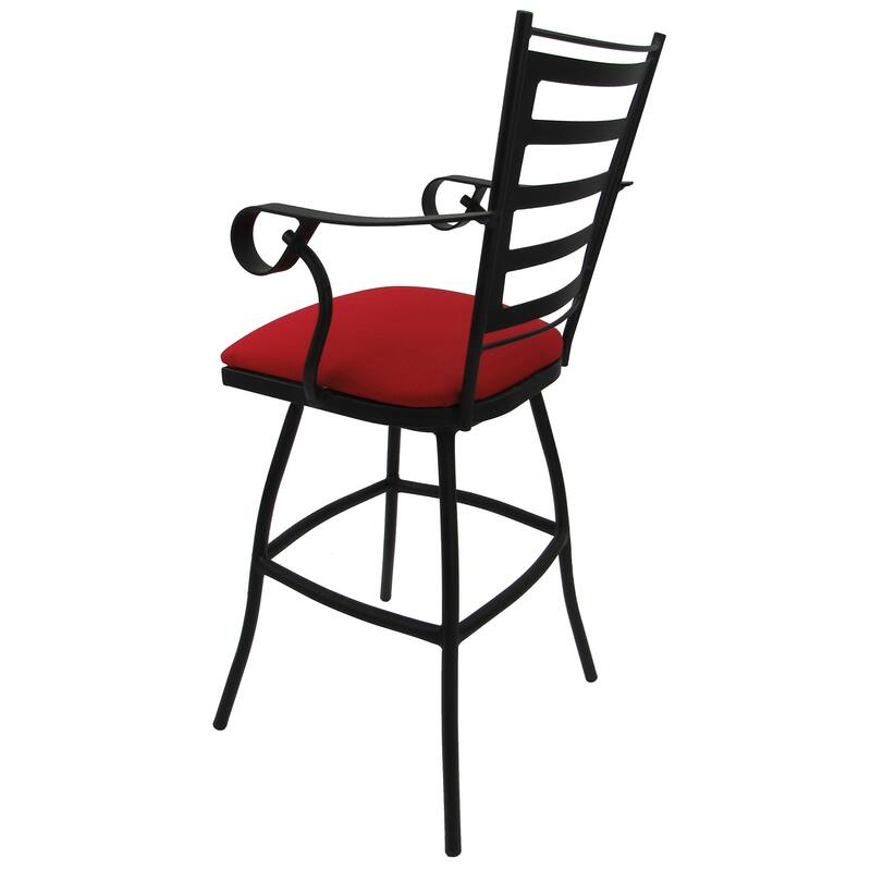 Outdoor Patio Bar Pub Set - 30" Jenna Stools - Black Frame - 36" Table