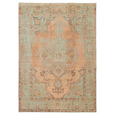 ECARPETGALLERY Hand-knotted Color Transition Blue, Tan Wool Rug - 7'10 x 11'2