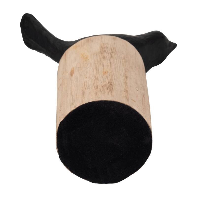 Sagebrook Home Black/brown Resin Bird Perched On Log, Craft Art Abstract Statue Decoration for Interior Design