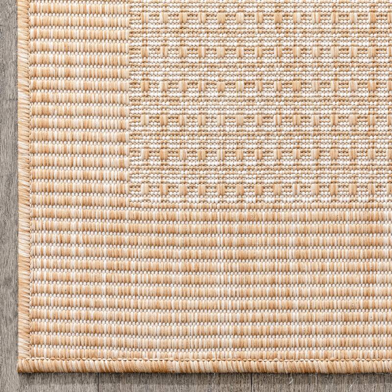 Well Woven Medusa Odin Indoor Outdoor Border Solid Area Rug