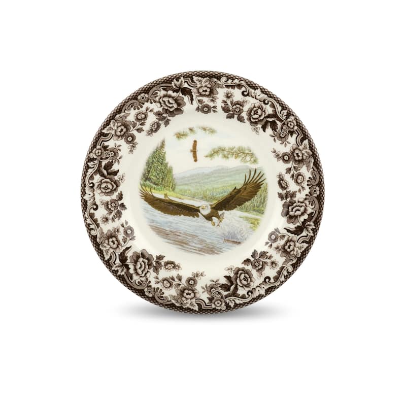 Spode Woodland Assorted Animals Salad Plate - 8 Inch - Bald Eagle