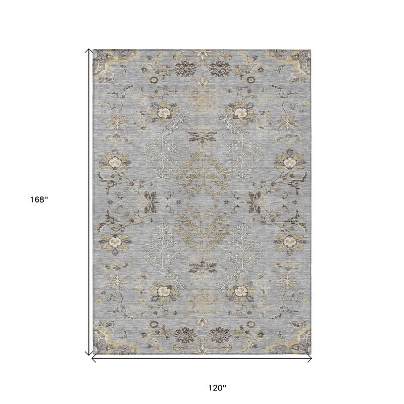 HomeRoots Floral Transitional Rectangle Outdoor Rug