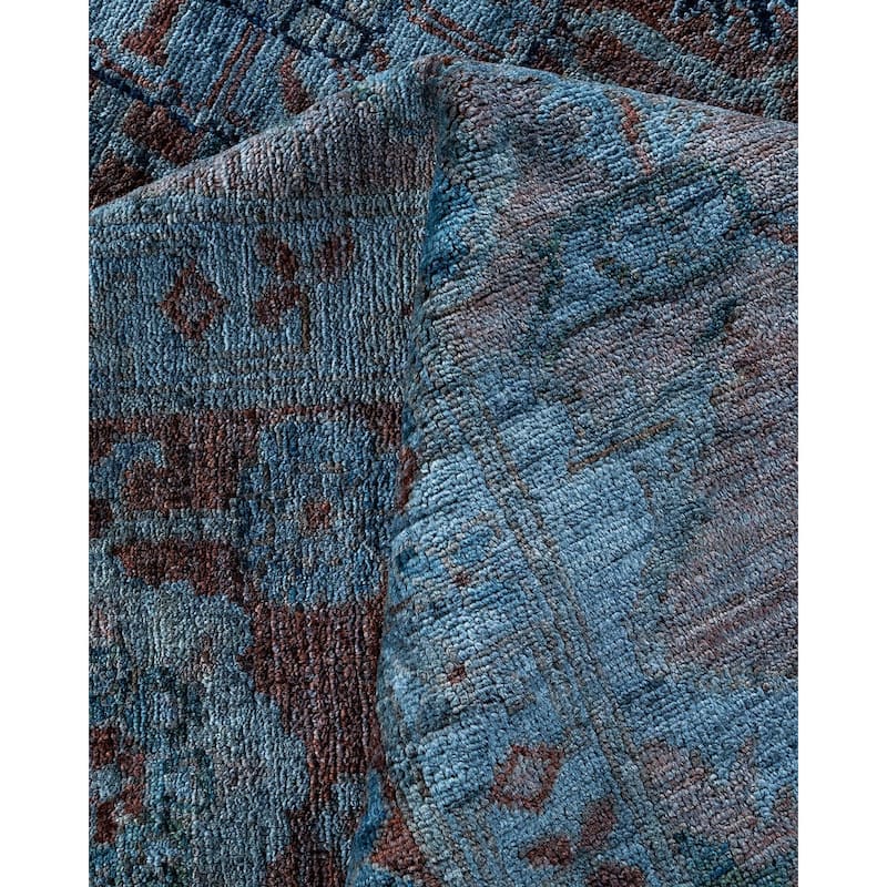 Overdyed, One-of-a-Kind Hand-Knotted Area Rug - Gray - 9' 0" x 11' 7"
