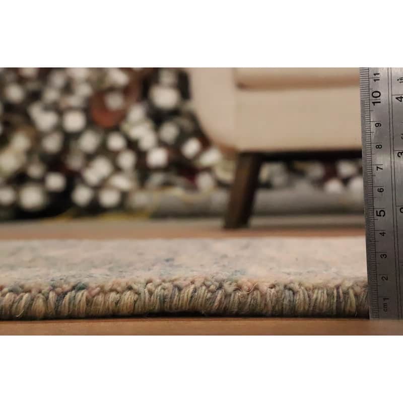 Hand Knotted Oriental 100% Wool Carpet Modern Abstract Beige & Ivories Gabbeh Area Rug - 3' 0'' X 2' 1''