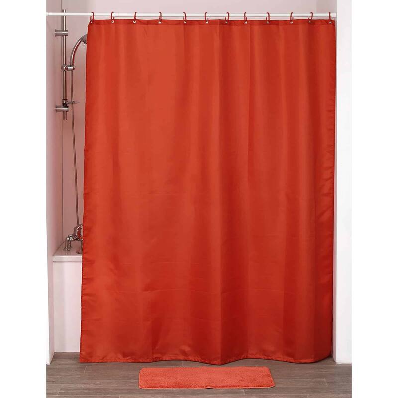 Extra Long Shower Curtain Polyester 12 Rings 79"L x 71"W