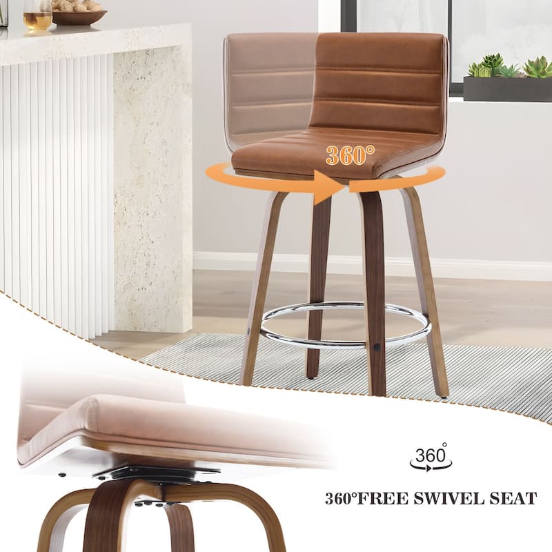 26"/29" Faux Leather Swivel Bar/Counter Stools, Set of 2/3