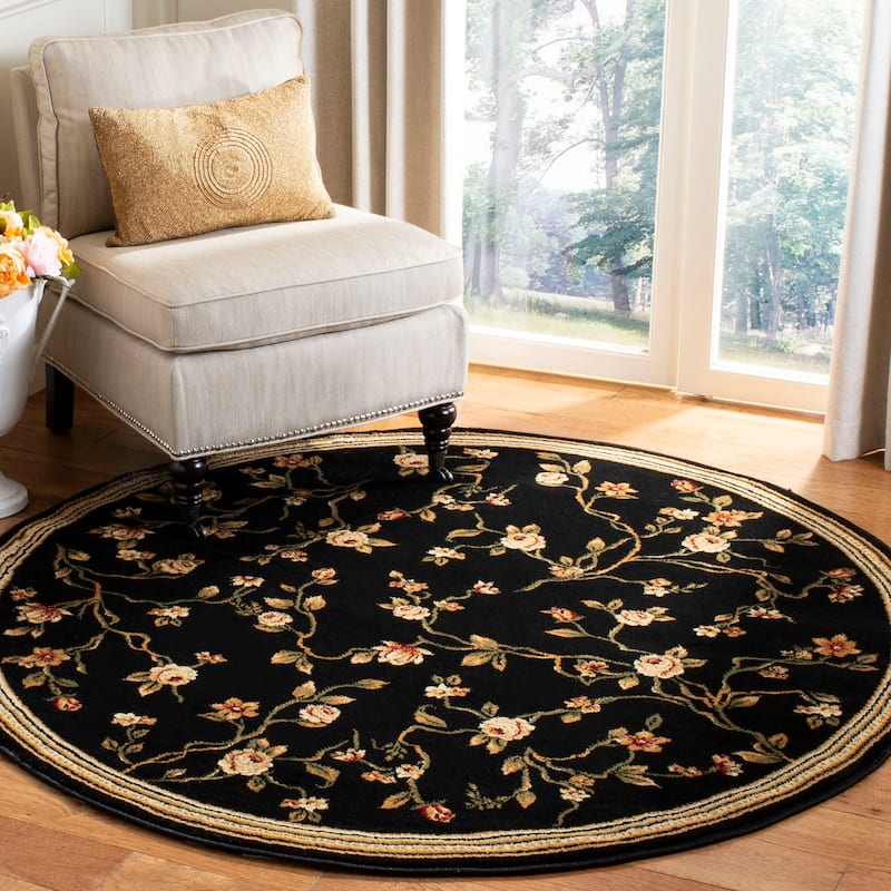 SAFAVIEH Lyndhurst Ffion Traditional Oriental Rug - 8' Round - Black