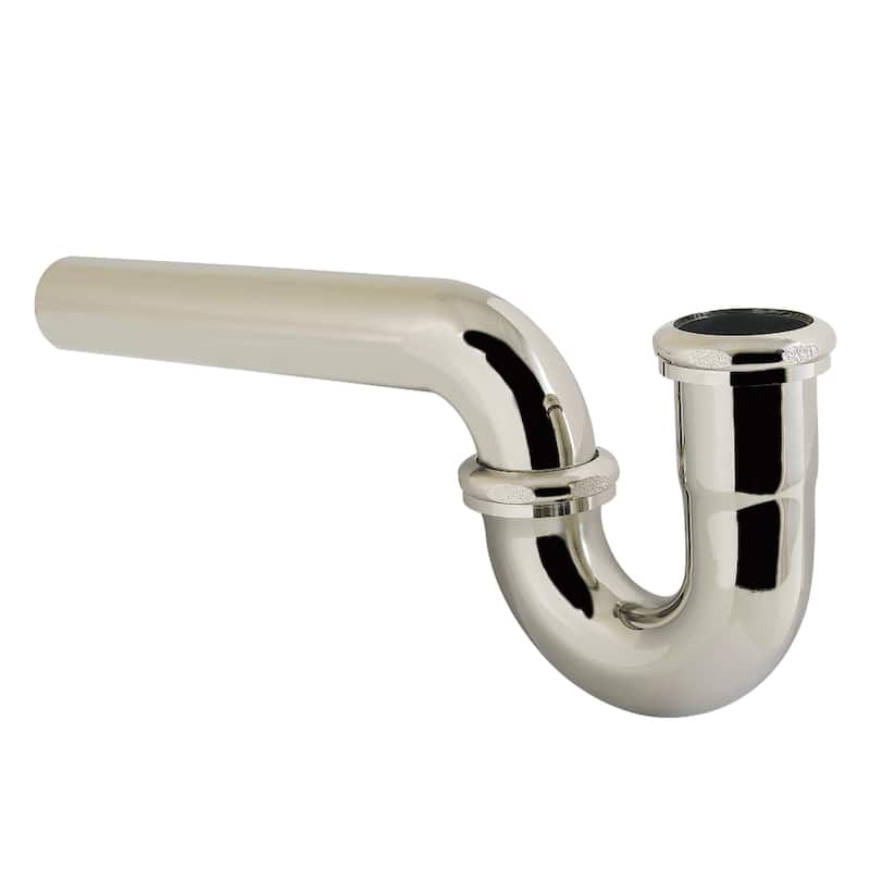 Kingston Brass Made To Match 1-1/4 (or 1-1/2) x 1-1/2 Inch Decor P-Trap without Flange, 13-1/16 Inch Length, 18 Gauge - Polished Nickel